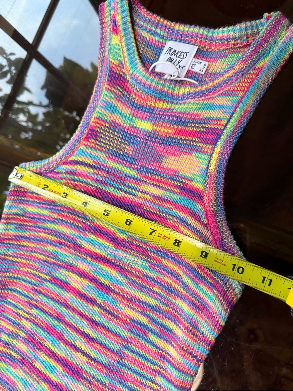 Princess Polly Elish Rainbow Knit Bodycon Mini Dress Size 2 NWT - Picture 6 of 9